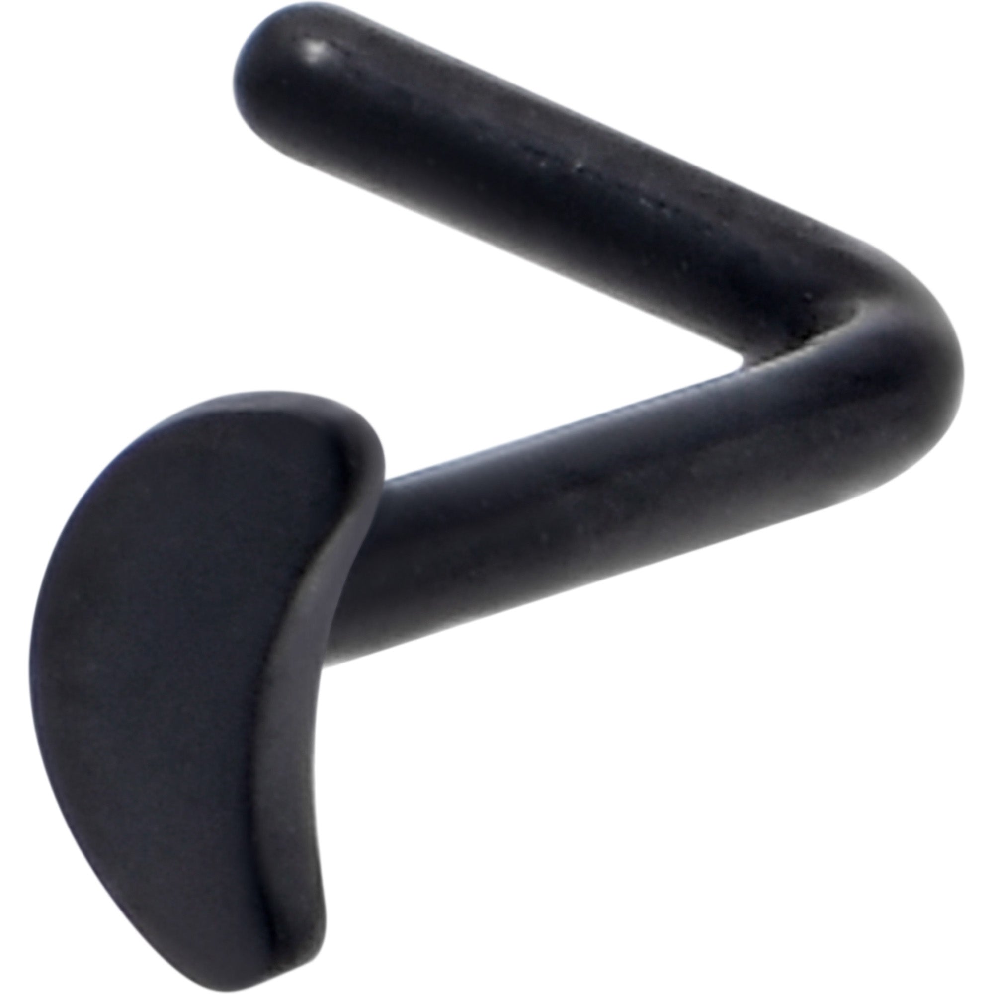 BodyCandy 20G 1/4 Black ASTM F-136 Implant Grade Titanium Moon End L Shape Nose Ring — main product shot
