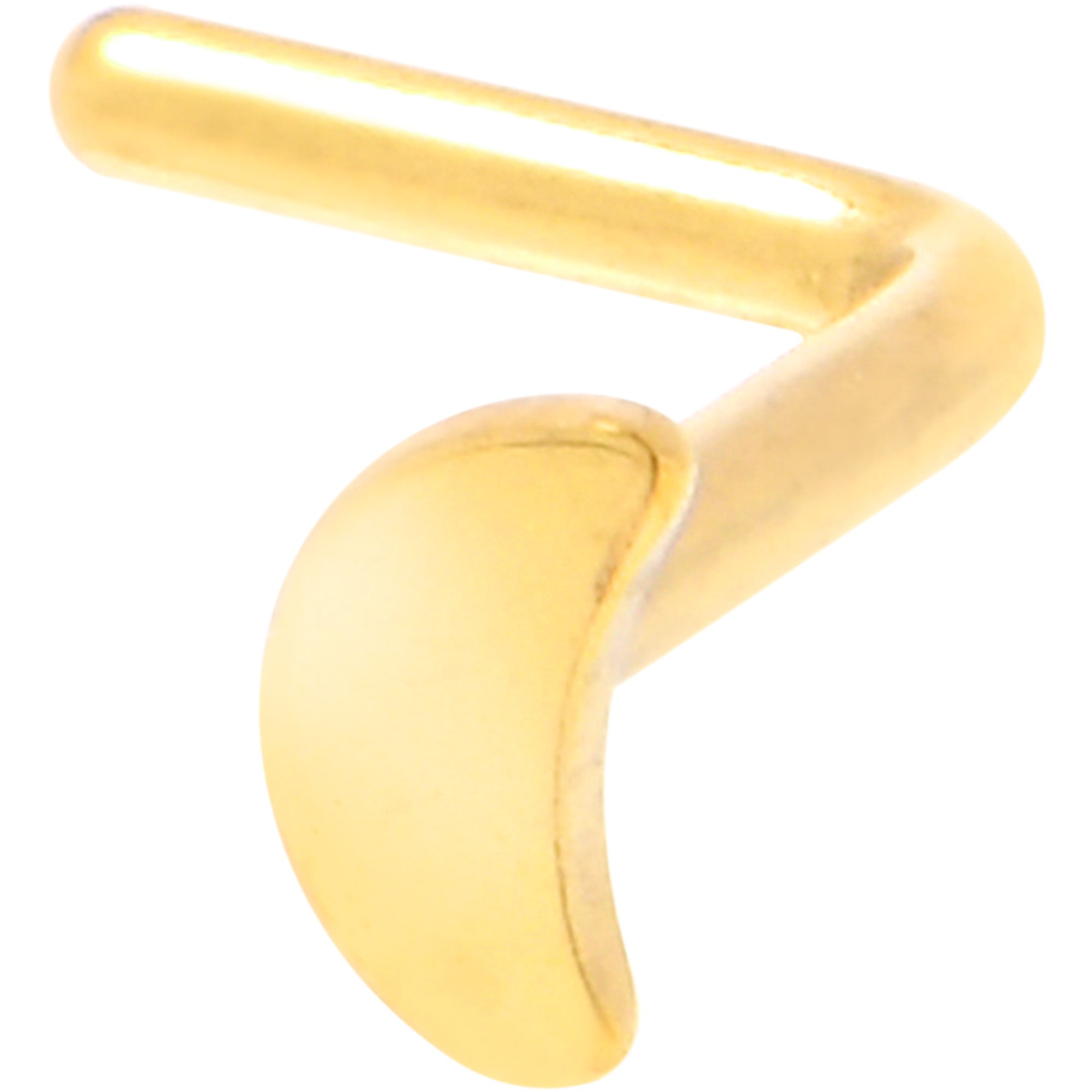 BodyCandy 20G 1/4 Gold Tone ASTM F-136 Implant Grade Titanium Moon End L Shape Nose Ring — main product shot