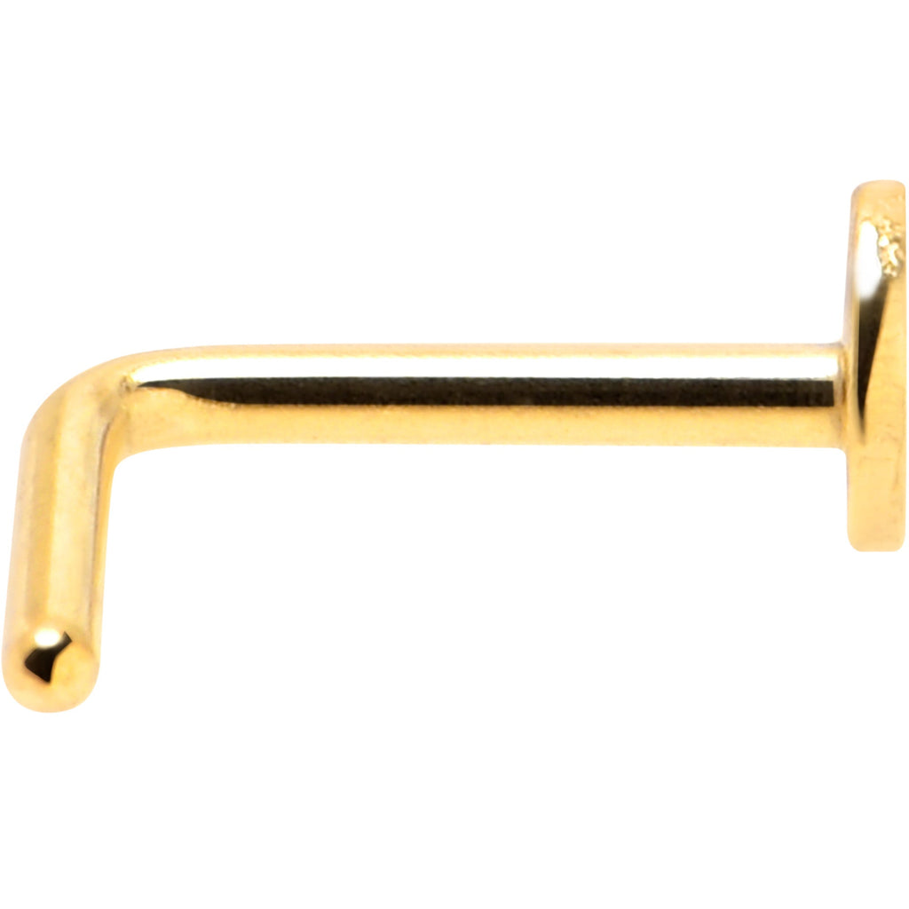 BodyCandy 20G 1/4 Gold Tone ASTM F-136 Implant Grade Titanium Moon End L Shape Nose Ring — lifestyle context