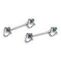 BodyCandy 14G 9/16 Palm Tree Love Hearts Barbell Nipple Ring Set — main product shot