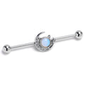 BodyCandy 14G Clear Gem Crescent Moon Star Heavenly Industrial Barbell 38mm — main product shot