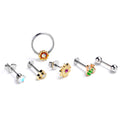 BodyCandy 16G 3/8 5/16 Aurora Gem Bee Flower Labret BCR Cartilage Curation Set of 6 — main product shot
