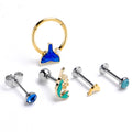 BodyCandy 16G 3/8 5/16 Blue Gem Nautical Labret BCR Cartilage Curation Set of 5 — main product shot