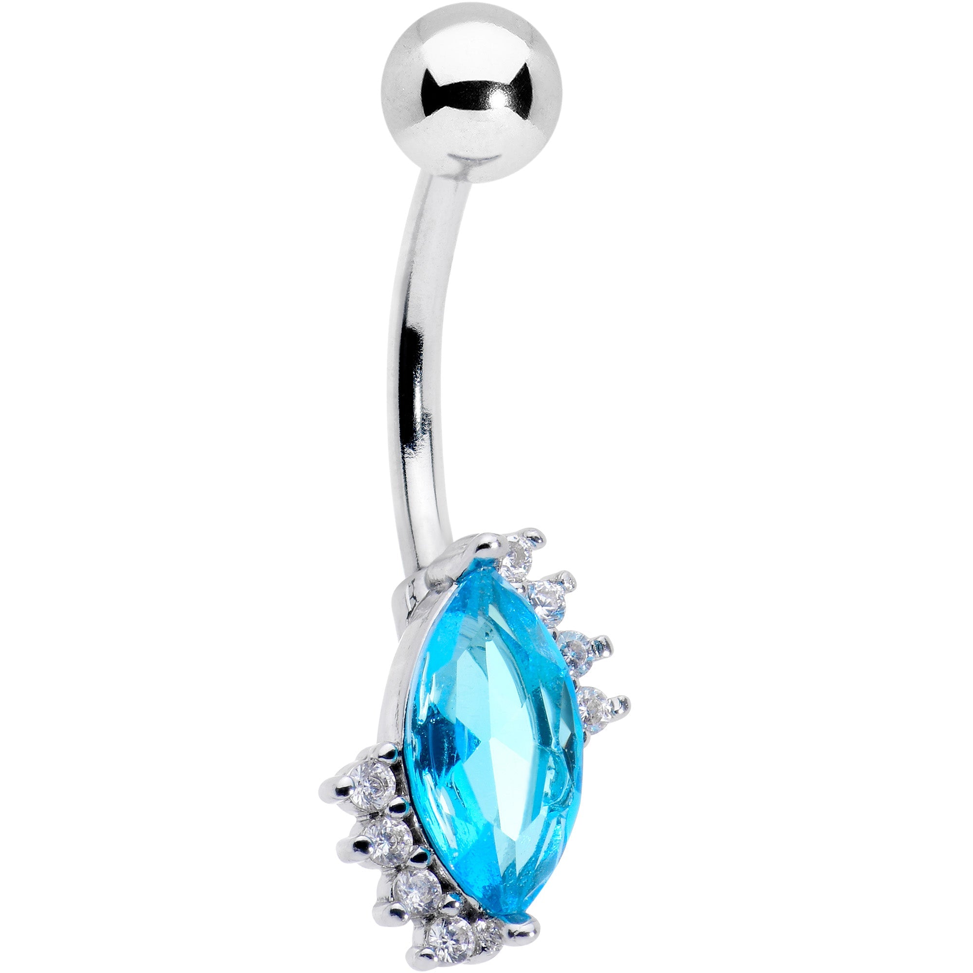 BodyCandy Clear Blue Gem Firey Drop Belly Ring — main product shot
