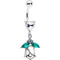 BodyCandy Clear CZ Gem Heart And Rose Dangle Belly Ring — main product shot