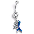 BodyCandy Blue Clear Gem Blue Mermaid Tail Stars Dangle Belly Ring — main product shot