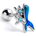 BodyCandy 16G 1/4 Blue Gem Mermaid Tail Blue Stars Cartilage Tragus Earring — main product shot