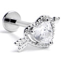 BodyCandy 16G 5/16 Clear CZ Gem Fusion of Love Labret Monroe Tragus — main product shot