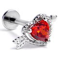 BodyCandy 16G 5/16 Red CZ Gem Fusion of Love Labret Monroe Tragus — main product shot