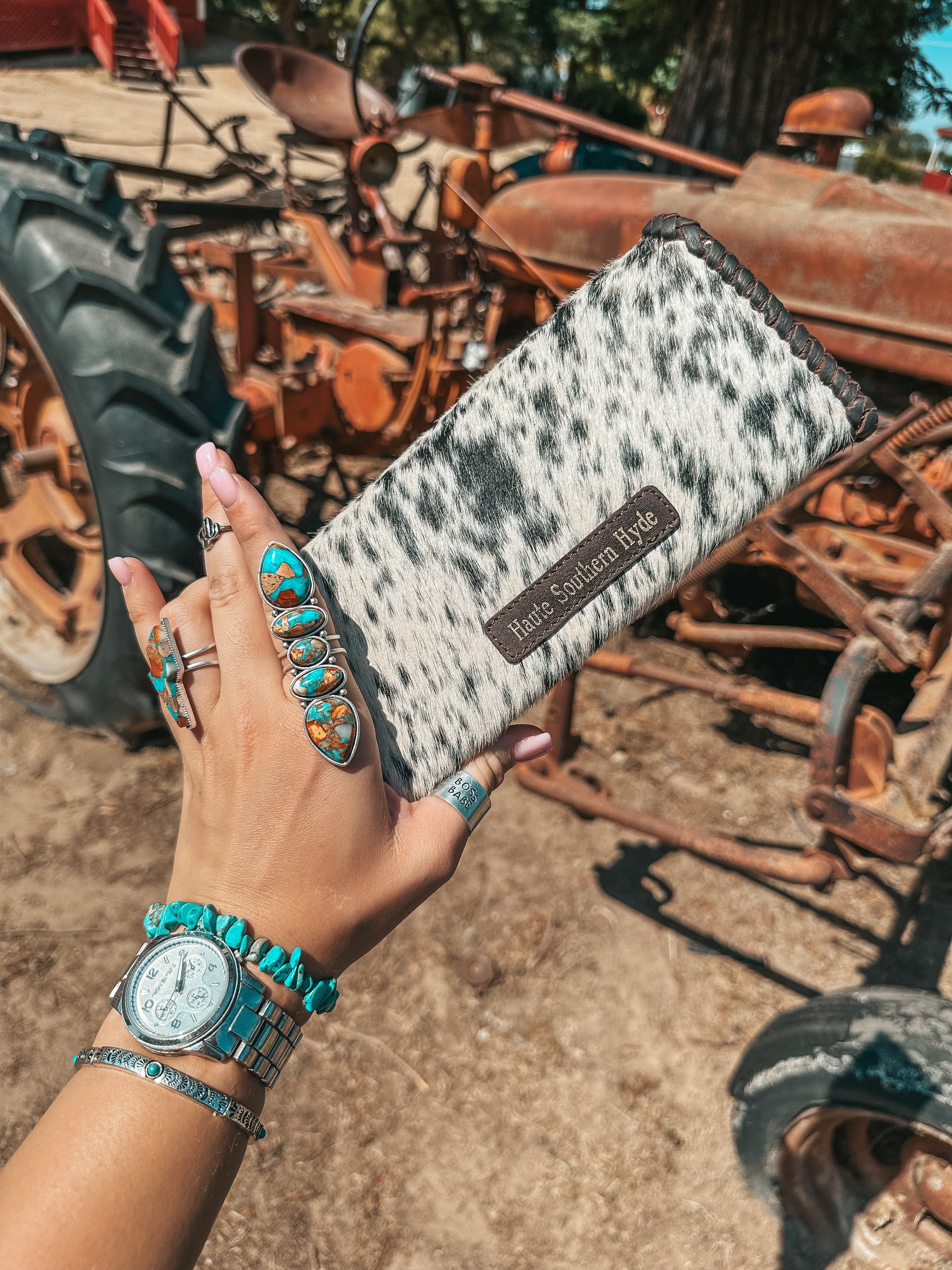 Haute Southern Hyde The Elva (Brown  Leather) Wallet a Haute Southern Hyde by Beth Marie Exclusive — in-use photo