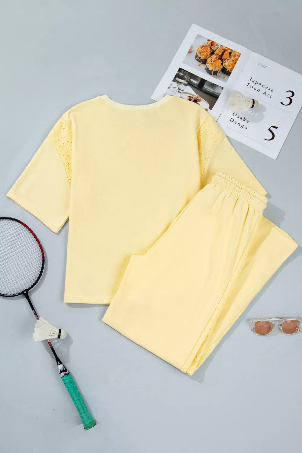 Half Sleeve Top and Drawstring Pants Set