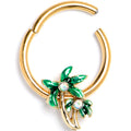 BodyCandy 16G 3/8 Aurora Gem Gold Tone Palm Tree Glam Hinged Segment Ring — main product shot
