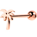 BodyCandy Rose Gold Tone Tropically Trendy Barbell Tongue Ring — main product shot