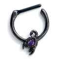 BodyCandy 16G 5/16 Purple Gem Black Goth Scorpion Cartilage Clicker — main product shot