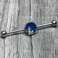 BodyCandy 14G Mermaid Dark Blue Scale Tail Industrial Barbell 38mm — main product shot