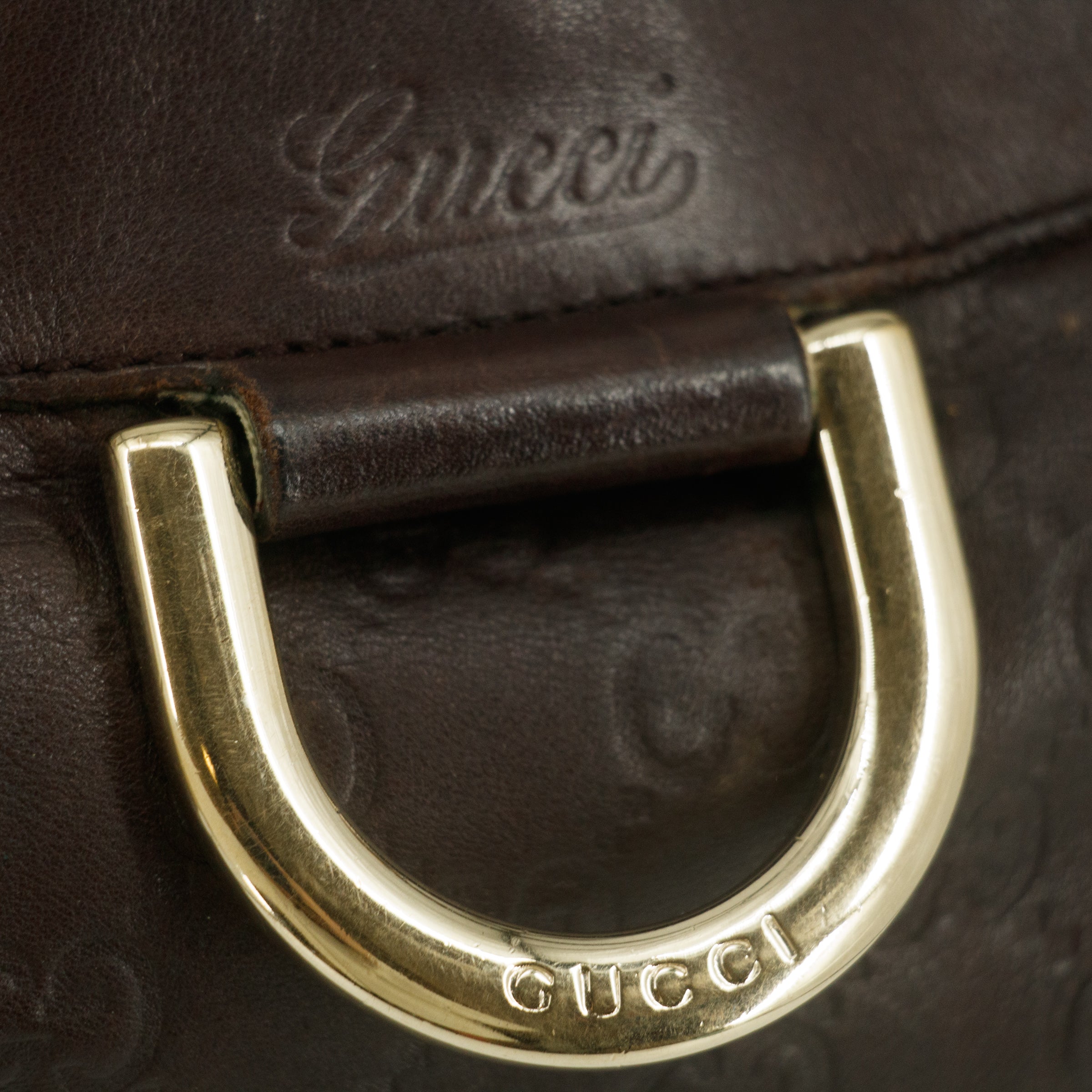 Bolt Boutique Gucci Brown Abby Guccisima Leather Crossbody Bag #7706 — side view