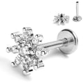 BodyCandy 16G 5/16 Clear CZ Gem Fab Floral Internally Threaded Labret Tragus — main product shot
