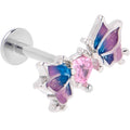 BodyCandy 16G 5/16 Pink CZ Gem Heart Butterfly Labret Monroe Tragus — main product shot