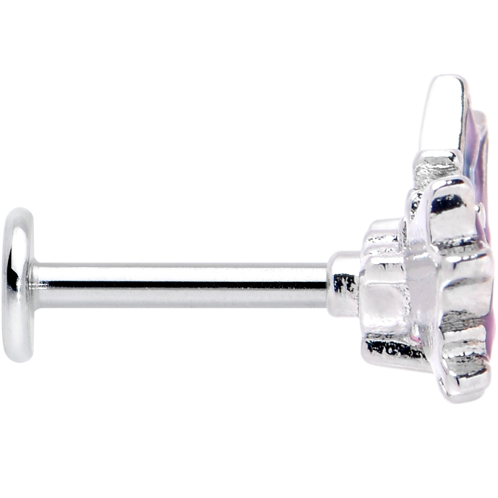 BodyCandy 16G 5/16 Pink CZ Gem Heart Butterfly Labret Monroe Tragus — lifestyle context