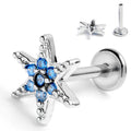 BodyCandy 16G 5/16 Blue CZ Gem Lavish Star Internally Threaded Labret Tragus — main product shot