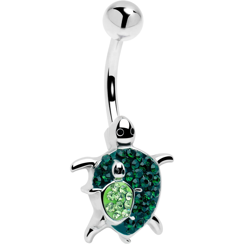 BodyCandy Green Gem Turtle World Belly Ring — main product shot