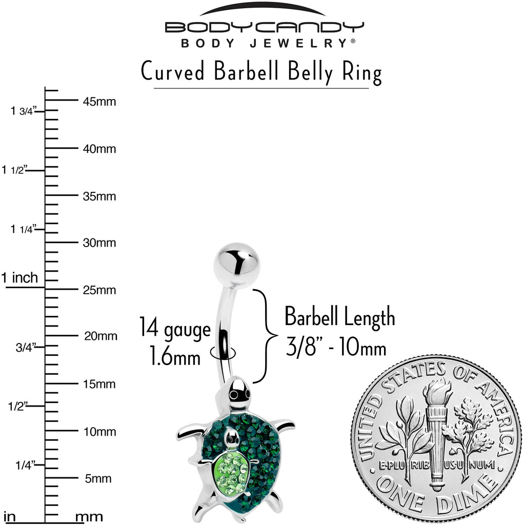 BodyCandy Green Gem Turtle World Belly Ring — lifestyle context