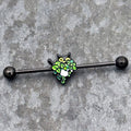 BodyCandy 14G Black Pouncing Cat Industrial Barbell 38mm — main product shot