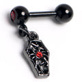BodyCandy 16G 1/4 Red Gem Spider Coffin Dangle Cartilage Earring — main product shot