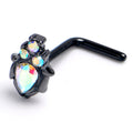 BodyCandy 20G 7mm Aurora Gem Black Dream Drop L Shape Nose Ring — main product shot