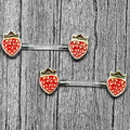 BodyCandy 14G 9/16 Bioplast Delicious Strawberry Barbell Nipple Ring Set — main product shot