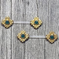 BodyCandy 14G 9/16 Blue Gem Bioplast Deco Age Barbell Nipple Ring Set — main product shot