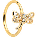 BodyCandy 20G 5/16 Clear Gem Gold Tone Filigree Dragonfly Nose Hoop — main product shot