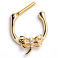 BodyCandy 16G 5/16 Clear Gem Gold Tone Filigree Dragonfly Cartilage Clicker — main product shot