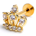 BodyCandy 16G 5/16 Clear Gem Gold Tone Epic Crown Labret Monroe Tragus — main product shot