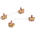 BodyCandy 14G 9/16 Pink Gem Bioplast Epic Crown Barbell Nipple Ring Set — main product shot