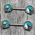 BodyCandy 14G 9/16 Mermaid Blue Scale Tail Barbell Nipple Ring Set — main product shot