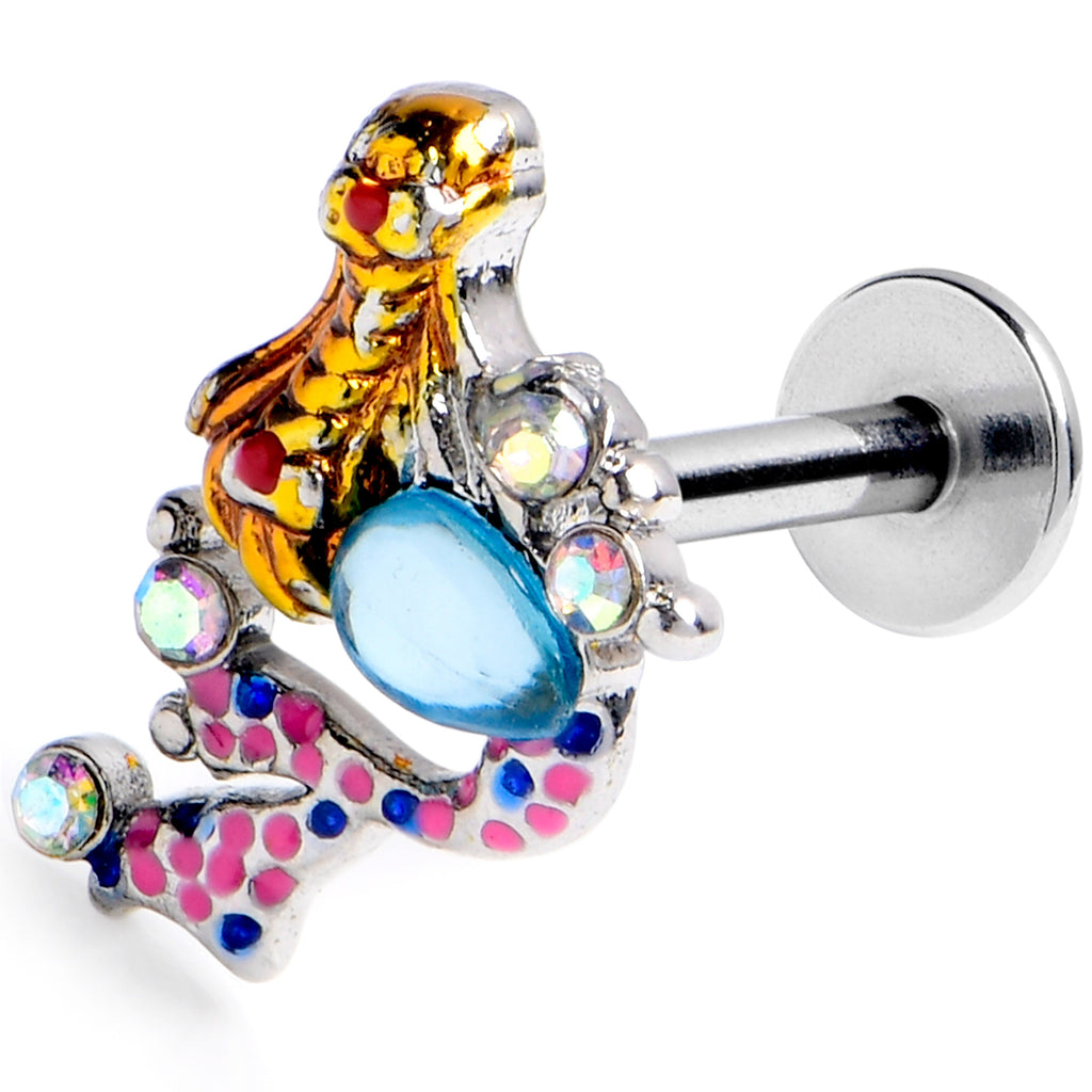 BodyCandy 16G 1/4 Aurora Gem Abstract Mermaid Labret — main product shot