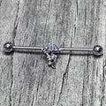 BodyCandy 14G Clear Blue CZ Gem Jellyfish Blue Industrial Barbell 38mm — main product shot