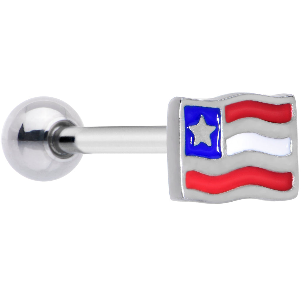 BodyCandy Patriotic Flag Barbell Tongue Ring — main product shot