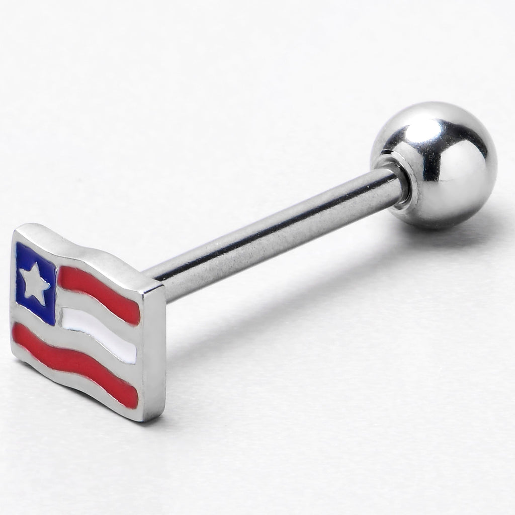 BodyCandy Patriotic Flag Barbell Tongue Ring — alternative angle