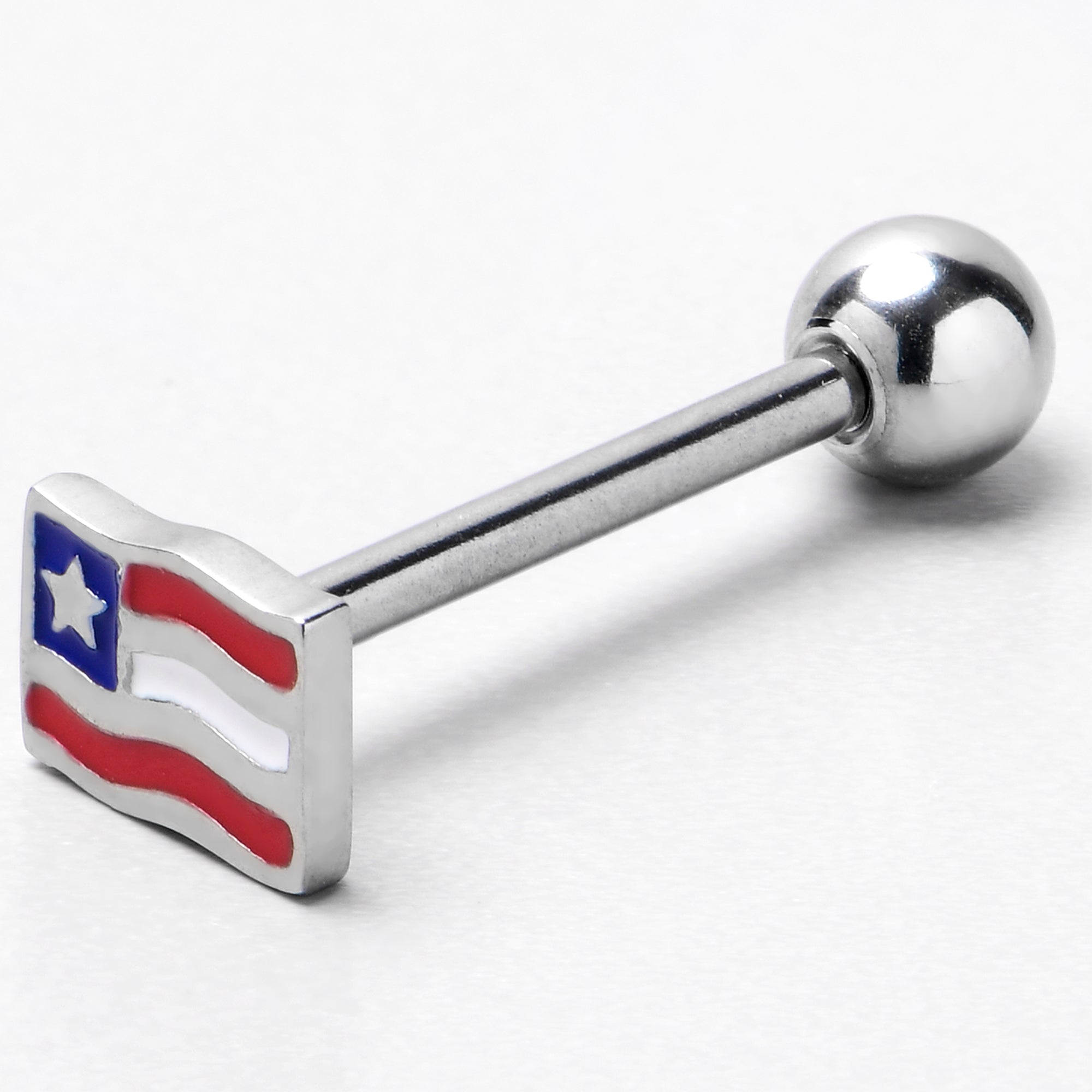 BodyCandy Patriotic Flag Barbell Tongue Ring — alternative angle
