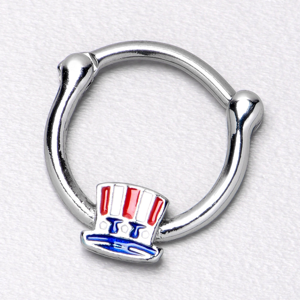 BodyCandy 16G 3/8 Patriotic Uncle Sam Top Hat Cartilage Clicker — alternative angle