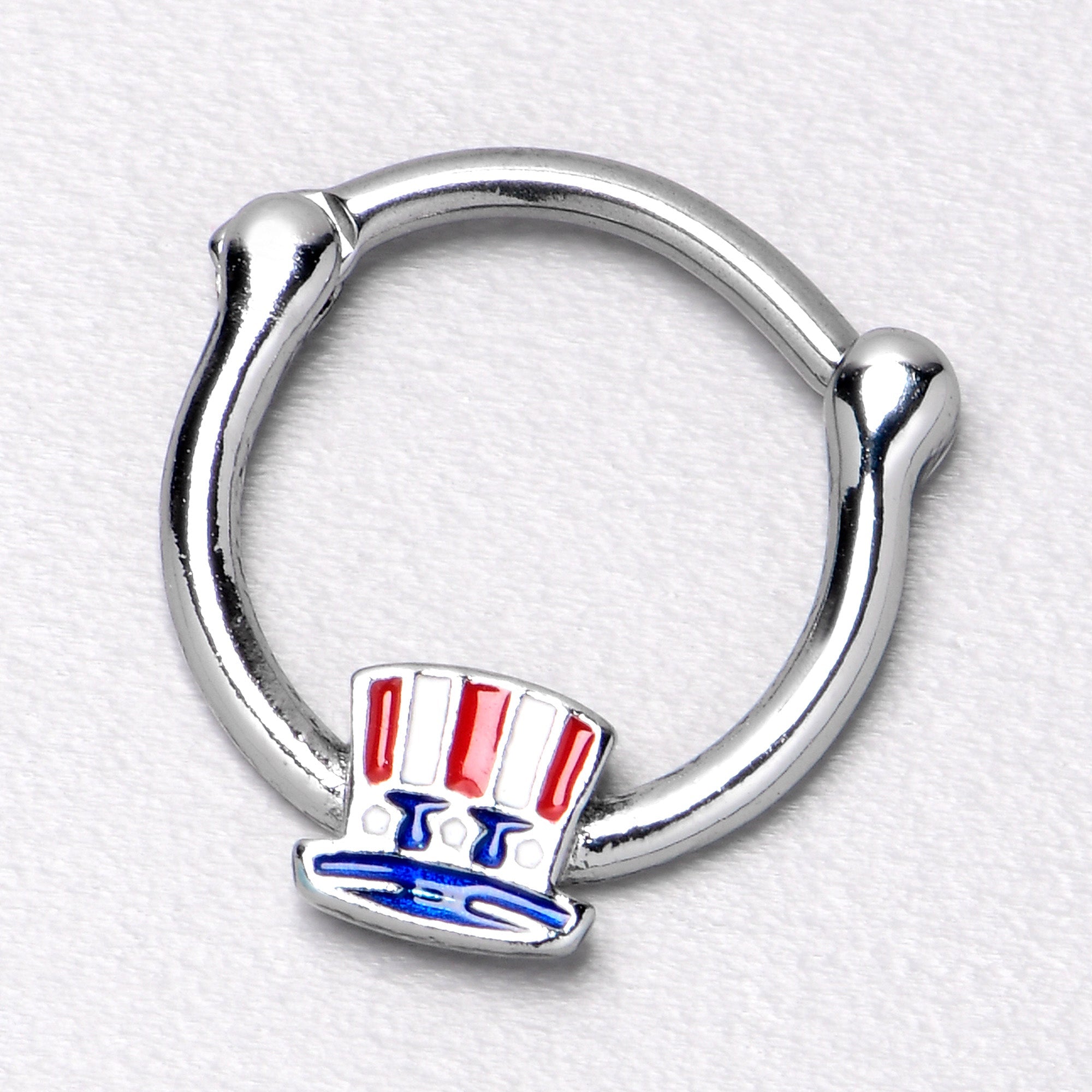 BodyCandy 16G 3/8 Patriotic Uncle Sam Top Hat Cartilage Clicker — alternative angle