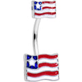 BodyCandy Patriotic Flag Double Mount Belly Ring — main product shot