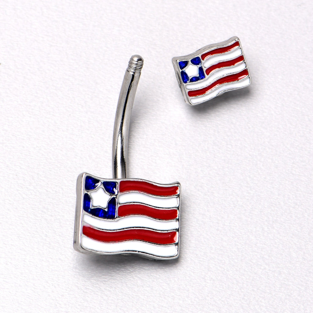 BodyCandy Patriotic Flag Double Mount Belly Ring — alternative angle