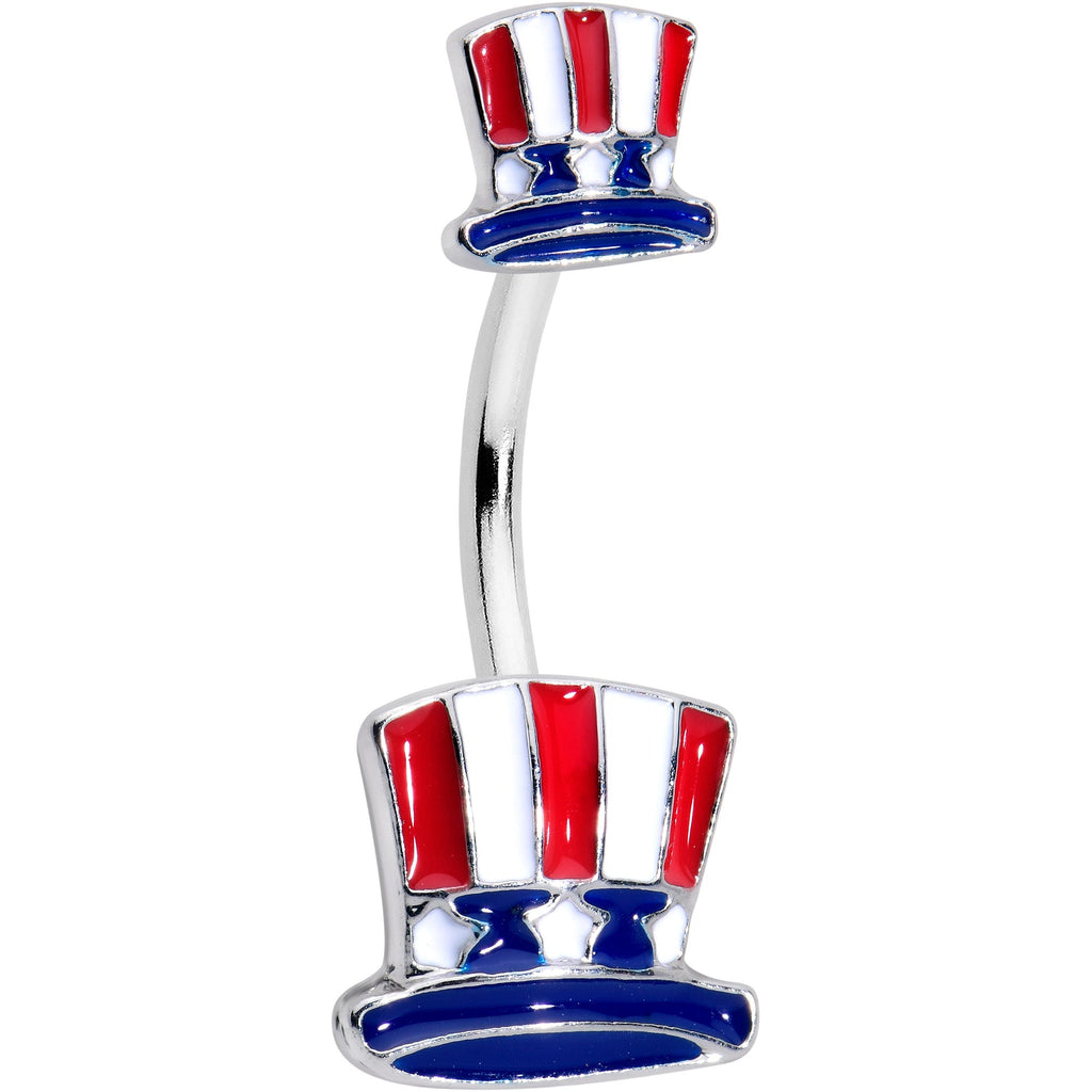 BodyCandy Patriotic Uncle Sam Top Hat Double Mount Belly Ring — main product shot