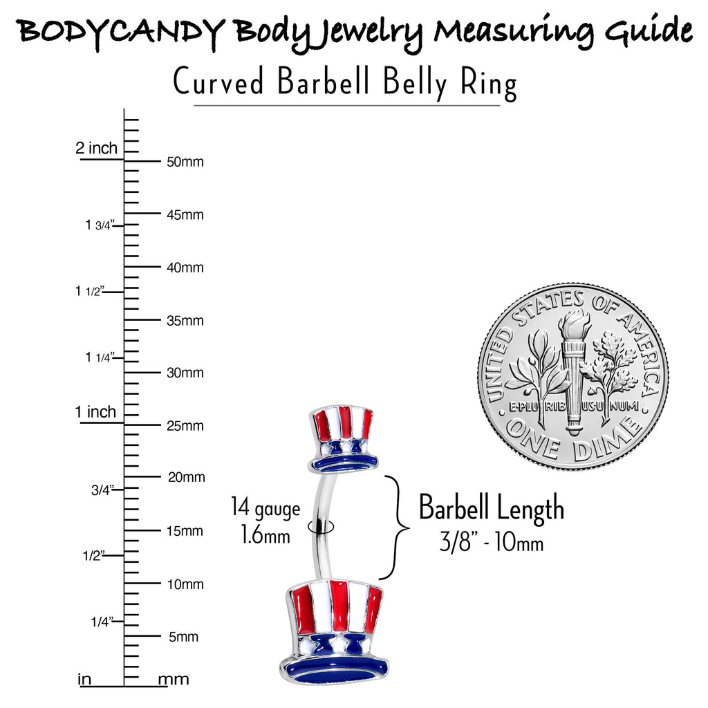 BodyCandy Patriotic Uncle Sam Top Hat Double Mount Belly Ring — lifestyle context