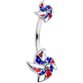 BodyCandy Patriotic Pinwheel Double Mount Belly Ring — main product shot