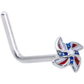 BodyCandy 20G 7mm Patriotic Pinwheel L Shape Nose Ring — main product shot