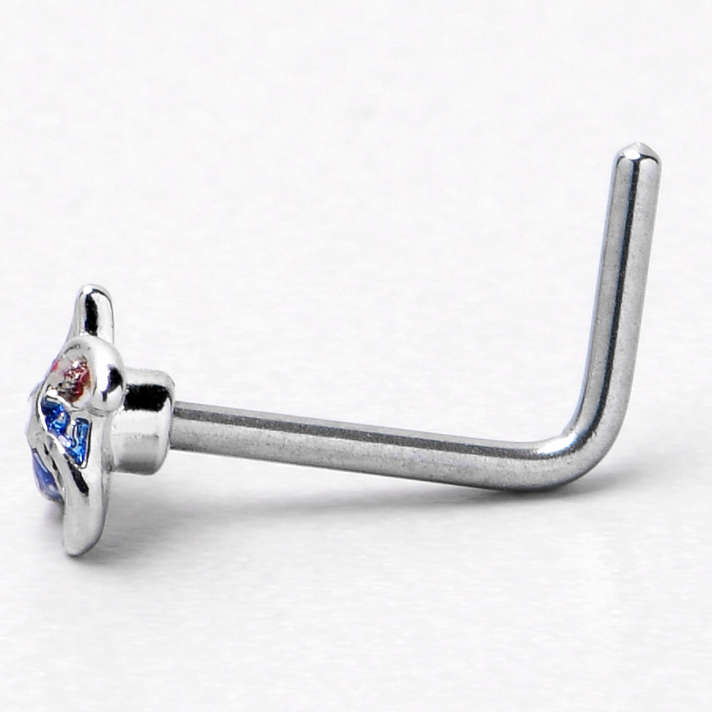 BodyCandy 20G 7mm Patriotic Pinwheel L Shape Nose Ring — alternative angle